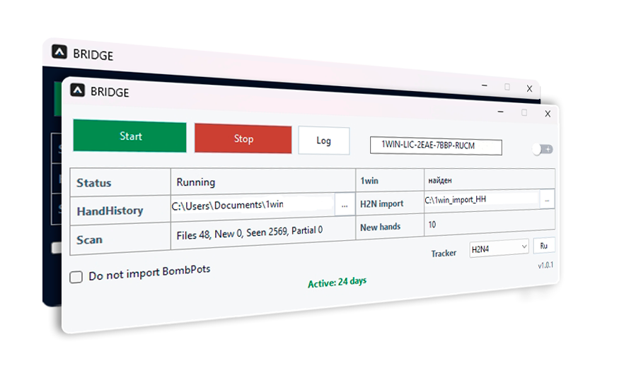 BRIDGE Windows app interface