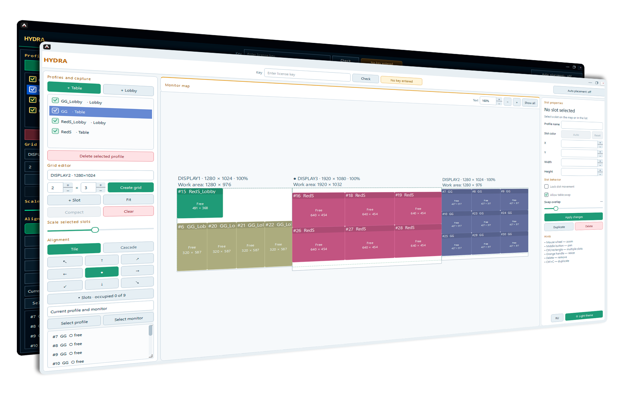HYDRA Windows app interface